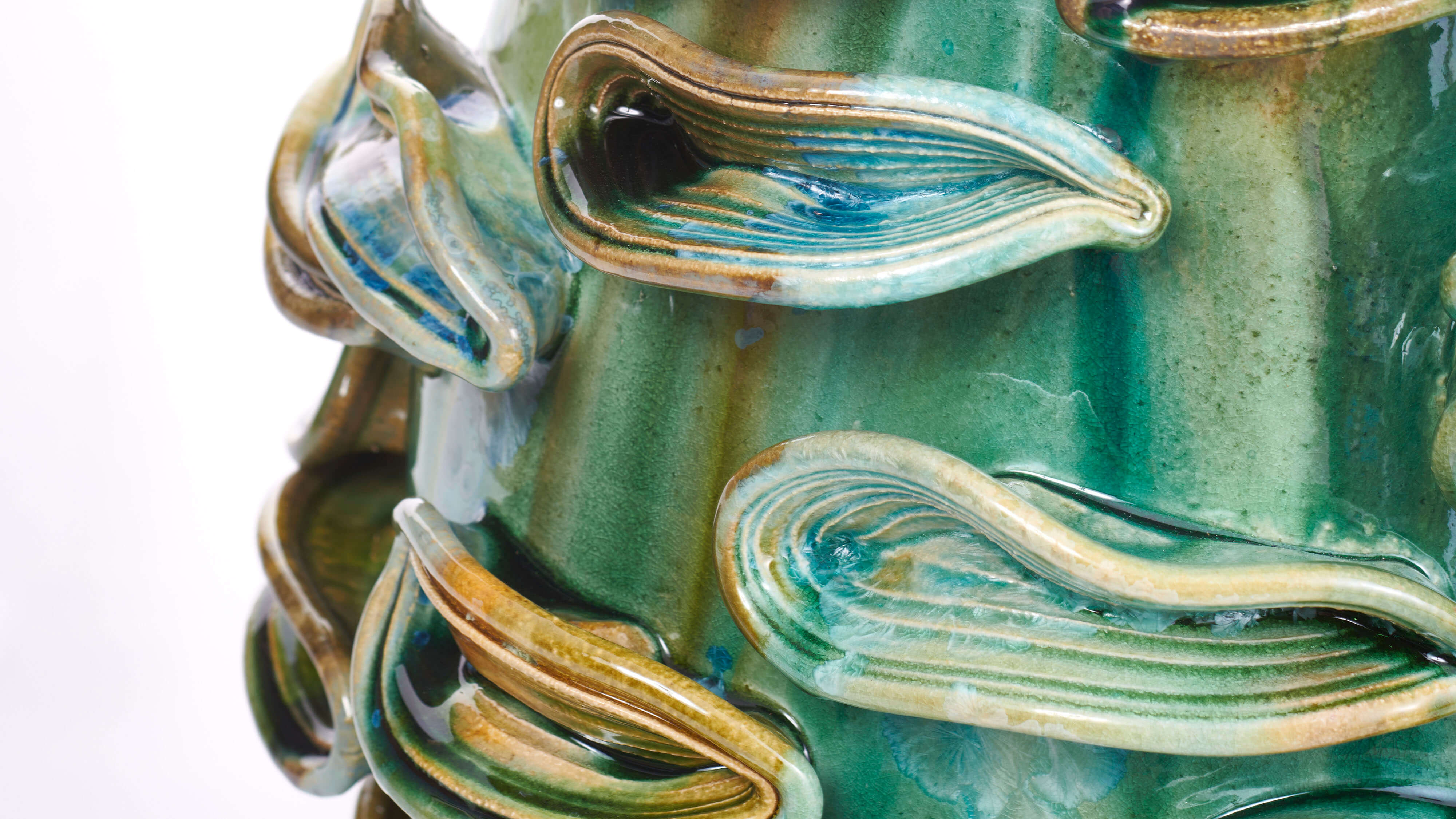 A Giant Banksia with Expanding Top Crystalline glazed stoneware Vase detail by Kate Malone Ceramics 2022