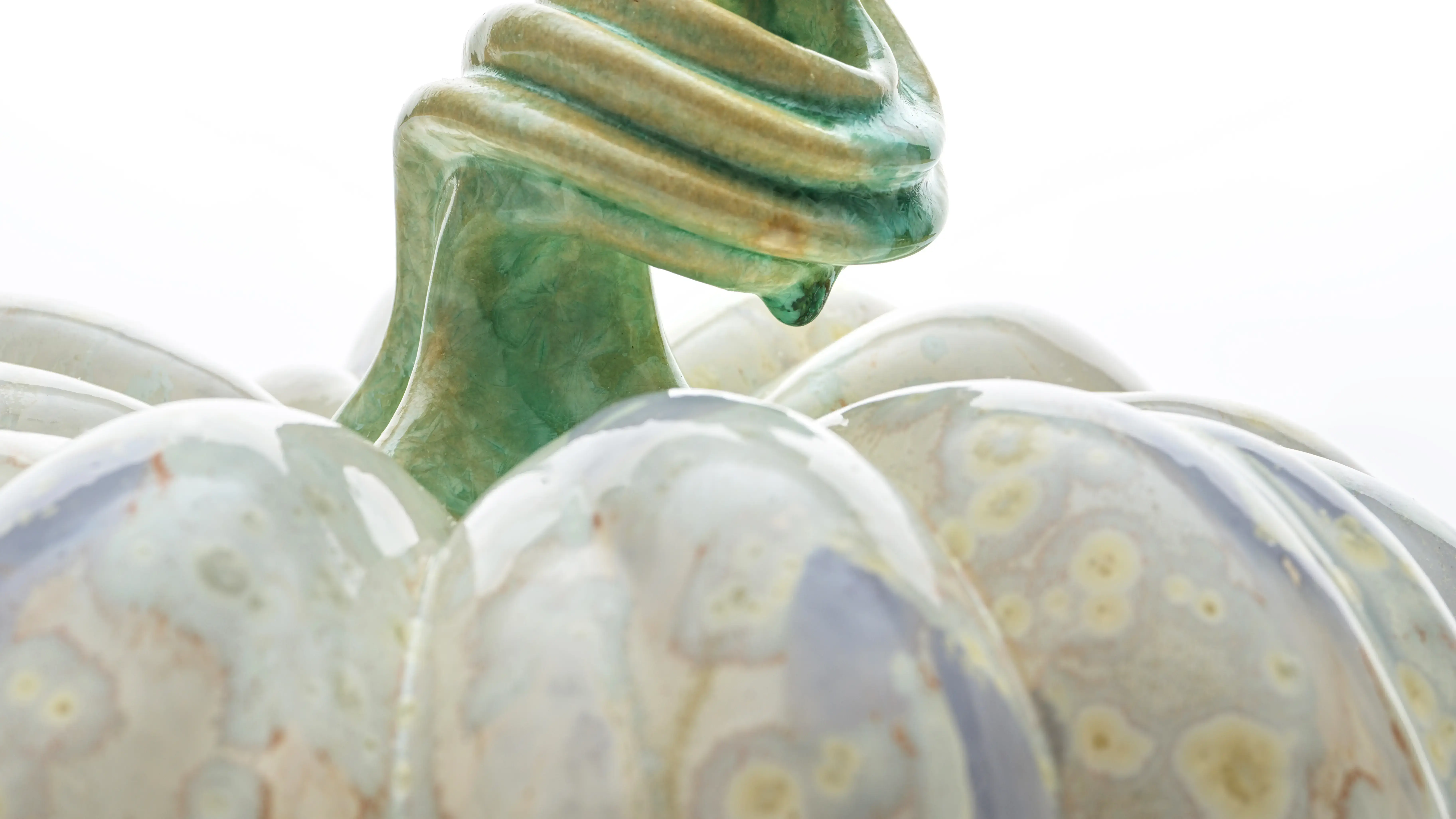 An Electric Lilac Pumpkin detail Stoneware Artwork by Kate Malone 2024