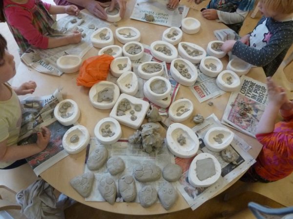 Every pupil made a 'fossil'tile