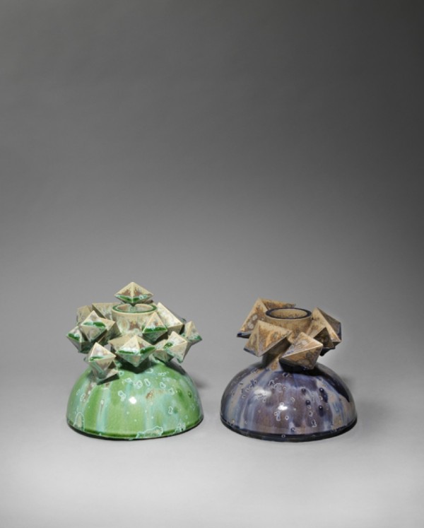 Green and purple diamond Magma pots
