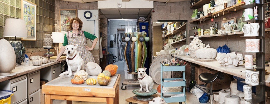 Balls Pond Studio Portrait – Kate and Boo the dog - <p>Photography: Anthony Lycett</p>
