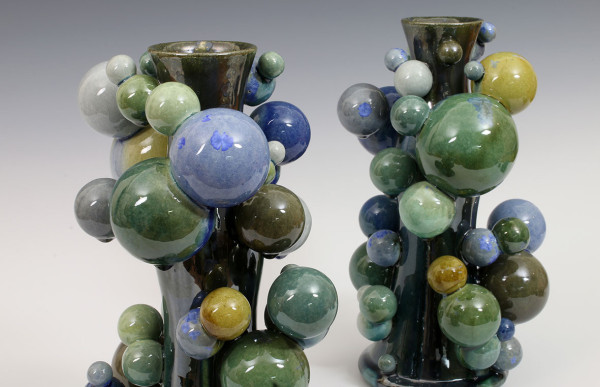 Atomic Candlesticks, Decorative arts ceramics by Kate Malone