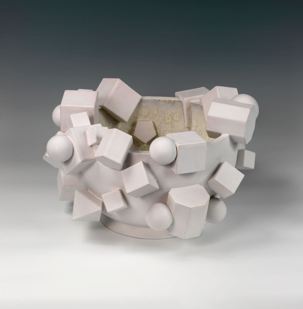 White Magma Bowl, Decorative arts ceramics by Kate Malone